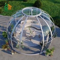 Véranda Skydome avec structure en aluminium robuste, résistance au vent de 120 km/h, enclos de spa en polycarbonate avec garantie de 20 ans