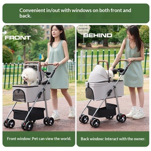 Chariot de promenade pliable compact et léger pour chiens et chats domestiques, vente en gros en vrac, modèle détachable, offre spéciale - Product Image 4