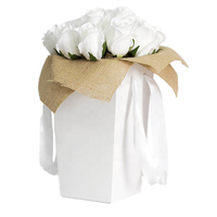 Boîtes à fleurs de luxe trapézoïdales portables pour fleuriste pour bouquets de taille personnalisée