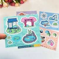 Nouvelles tendances étanche Kawaii mignon dessin animé enfants personnalisé baiser coupe autocollant papier vinyle étoile paillettes fini baiser coupe autocollant feuilles