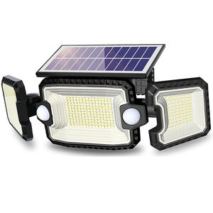 Projecteur solaire extérieur étanche IP65 avec 2 capteurs de mouvement, 7300LM, 305 LED, réglable, pour jardin, cour, garage, sécurité - Product Image 1
