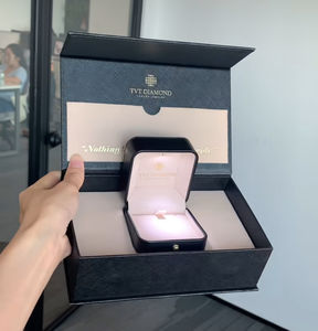 블랙 크림 다크 브라운 화이트 그레이 그린 고급 가죽 벨벳 보석 선물 상자 사용자 정의 보석 상자 포장 포장 로고 상자 - Product Image 1