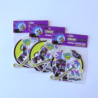 Packs d'autocollants en PVC/vinyle découpés sur mesure, imprimés UV colorés, écologiques, imperméables, avec logo, motifs de dessins animés variés, pour cadeaux promotionnels