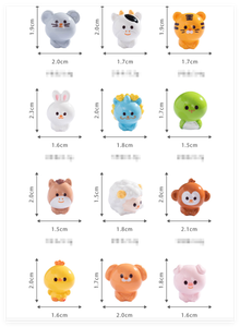 Món Quà Nhỏ Kawaii Phim Hoạt Hình Trung Quốc Năm Mới 3D Rắn Thỏ Bò Khỉ Hổ Búp Bê Cung Hoàng Đạo Bức Tượng Nhỏ Nhựa Trẻ Em Nghệ Thuật Thủ Công Đồ Trang Trí - Product Image 2