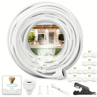 Système de refroidissement par brumisation extérieur basse pression 6-23M, kit d'irrigation par brumisation avec tuyau de 4/7mm et adaptateur en laiton de 3/4" pour patio et volailles