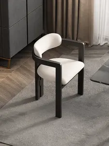 Made In China Sturdy Comfortable Modern High Back Upholstered Kitchen Dining Chair Metal Legs Fabric Velvet Dining Chairs