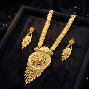 Wholesale Fashion Long Necklaces Set 14K 18K 24K Gold Filled Brass Jewelry Floral Design for Wedding Orthodox Religious Services - Product Image 1