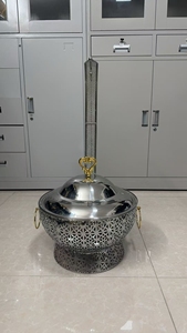 Plato de frotamiento colgante de acero inoxidable comercial calentador de alimentos 4.5L 6L 8L adorno dorado Hotel boda banquete Buffet Catering - Product Image 4
