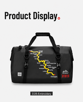 Tas Ekor Motor TPU Kapasitas Besar 40L Tahan Air untuk Berkendara, Berkemah, dan Bepergian, Warna Hitam Bermotif