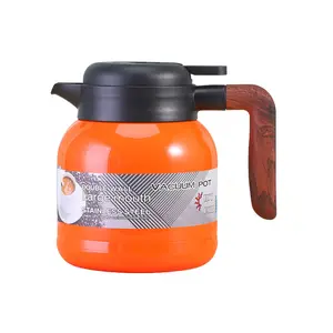 WFS FBA Lager Popular1000ml Anzeige temperatur 316 Edelstahl Kaffee Vakuum kanne mit Griff Doppelwandige Büro thermos flasche