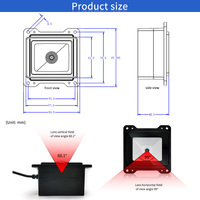 Lecteur de codes-barres 1D 2D CMOS grand angle mégapixels USB EMT6061B, module de lecture fixe PDF417 QR en stock