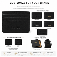 Dompet Kartu Minimalis Kulit Anti Gores dengan Logo Kustom untuk Hadiah Perusahaan di Acara Dagang dengan Dukungan Pesanan Grosir