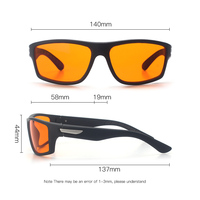 Lunettes de sport Sunray Classis, monture noire, design personnalisé, verres orange en matériau CR39, montures en PC, lunettes de sport pour femmes et hommes