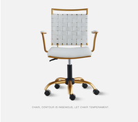 Chaise de bureau pivotante ergonomique de luxe en cuir PU, noir et or, chaise de bureau d'ordinateur