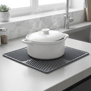 Tapis <span class=keywords><strong>de</strong></span> séchage en silicone extra large et incurvé pour évier, tapis <span class=keywords><strong>de</strong></span> drainage <span class=keywords><strong>de</strong></span> cuisine flexible et antidérapant, tapis à vaisselle en silicone résistant à la chaleur - Product Image 5