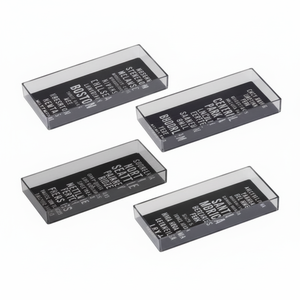 Scatola di immagazzinaggio inglese trasparente con vassoio di penna per l'organizzazione di articoli di carta e Media - Product Image 1