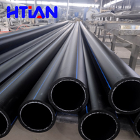 Tuyau en PEHD HTIAN PE100 SDR11 PN16 DN20-315mm Optimisation du chargement des conteneurs Longueur 6m/12m Export direct usine FOB