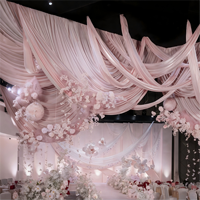 Rideau de fond de scène semi-circulaire en tissu de luxe à prix de gros, rideau drapé ondulé pour salles de mariage