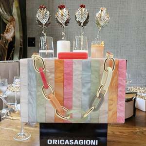 Bolsa de fiesta para mujer con asa superior y pedrería colorida y brillante con cristales, ideal para fiestas y bodas. - Product Image 3