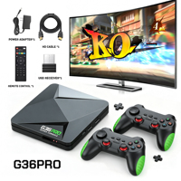 G36 Pro 4K TV Stick Android 9.0/EmuELEC4.3 Double Système Prise en Charge 2 Joueurs 64 Go Jeux Vidéo Rétro Sortie TV Consoles de Jeux Vidéo