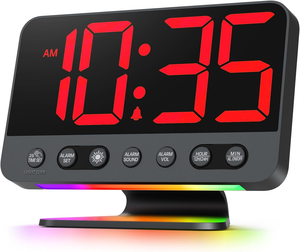 Relojes Despertadores Digitales para Dormitorios: Números Grandes y Nítidos, <span class=keywords><strong>5</strong></span> Niveles de Brillo Ajustables - Fáciles de Leer <span class=keywords><strong>a</strong></span> lo Largo de la Habitación - <span class=keywords><strong>5</strong></span> Sonidos de Alarma - Product Image 1