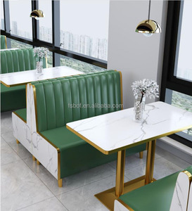 Celebridad Online mesa y silla combinación Hamburgo occidental booth sofá café restaurante mesa de madera y oro silla - Product Image 5