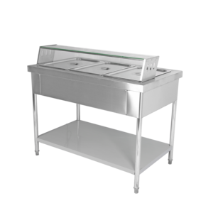 Commercial Electric Bain Marie 4 Pan Food Warmer Stainless Steel <b>Buffet</b> Steam <b>Table</b> with Temperature Control - Product Image 4