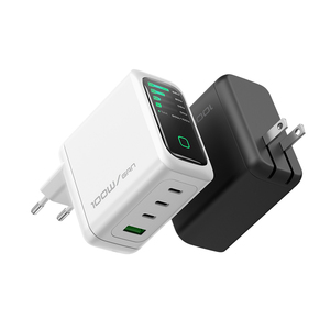 100W USB C Sạc máy tính xách tay Sạc 4 cổng đa nhanh sạc gan Power Adapter hiển thị điều khiển cảm ứng cho Macbook iPhone Samsung - Product Image 2