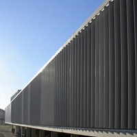Panneau en alliage d'aluminium pour façade de bâtiment industriel moderne à persiennes verticales, écologique, décoratif, léger, durable, ventilé
