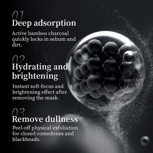 Kormesic OEM ODM Chống Mụn Trứng Cá Tẩy Tế Bào Chết Loại Bỏ Mụn Đầu Đen & Nổi Mụn Than Tre Kích Hoạt Màu Đen Mặt Nạ Trên Khuôn Mặt - Product Image 2