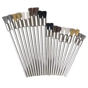 Meilleur prix matériel de brosse personnalisé Mini stylo brosse matériel poignée brosse métallique en acier pour le meulage et l'élimination de la rouille