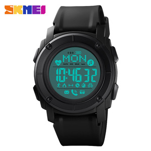 Skmei Smart Watch Men Digital Sports Heart Rate Monitor Bluetooth Waterproof Outdoor Compass Fitness Tracker Black - Product Image 1