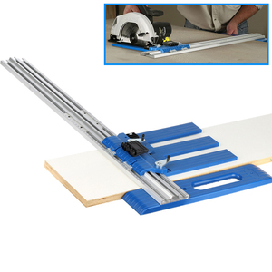 <span class=keywords><strong>Guide</strong></span> de <span class=keywords><strong>scie</strong></span> <span class=keywords><strong>circulaire</strong></span> <span class=keywords><strong>pour</strong></span> le travail du bois, avec rail coulissant fixe et limiteur de coupe, <span class=keywords><strong>pour</strong></span> machines à découper le bois et projets de bricolage manuels - Product Image 1