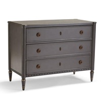 Commode antique à 3 tiroirs, commode de style campagnard français, armoire de rangement vintage pour chambre à coucher avec serrure