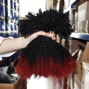 100% cheveux humains tressage cheveux Ombre couleur personnaliser disponible 12A pas cher <span class=keywords><strong>Afro</strong></span> crépus en vrac cheveux humains pour le tressage - Product Image 1