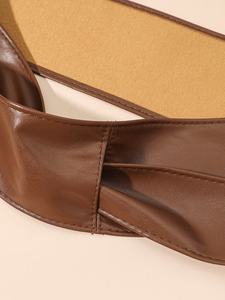 النساء نمط أوبي ، جلد صناعي ناعم ، التفاف واسع Bowknot ، حزام خصر للسيدات - Product Image 6
