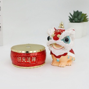 กล่องเครื่องประดับเคลือบเงา SHINNYGIFTS ลายสิงโตจีน, กล่องใส่ของกระจุกกระจิกคริสตัลเพ้นท์มือ, ของตกแต่งเสริมฮวงจุ้ยนำโชคสำหรับของขวัญปีใหม่ - Product Image 4