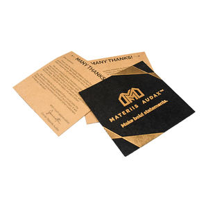 Tarjetas de Agradecimiento de Lujo Negras Favoritas con Logotipo en Relieve Dorado Profundo sobre Papel Kraft y Papel de Arte para Agradecimientos de Marca - Product Image 1