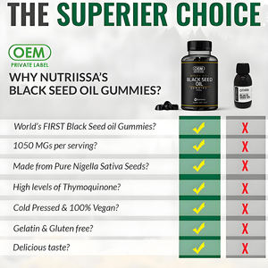 Huile <span class=keywords><strong>de</strong></span> nigelle 100% biologique en gummies, capsules végétariennes, dosage pour adultes, sans danger pour les femmes enceintes, marque privée OEM - Product Image 3