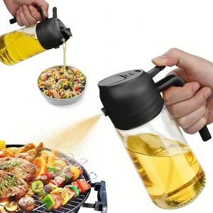 Bouteille pulvérisateur de qualité alimentaire, multifonctionnelle 2 en 1, bouteille pulvérisateur d'huile de cuisine en verre pour la cuisson - Product Image 1