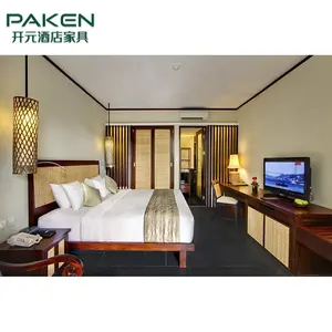 Meubles de chambre à coucher Villa en bois Bali Ensembles de chambre à coucher de meubles d'hôtel de plage de luxe