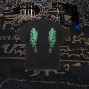 เสื้อยืดพิมพ์ลายเรืองแสงสำหรับผู้ชาย ผ้าฝ้าย 100% ทรงโอเวอร์ไซส์ แขนสั้น คอกลม สไตล์สตรีทแวร์ - Product Image 3