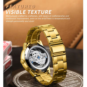 <span class=keywords><strong>Montre</strong></span> mécanique de luxe pour homme, style antique, sport, mécanisme oriental, 44 mm, aiguilles lumineuses, grand calendrier, étanche, acier inoxydable, verre 20 mm - Product Image 3