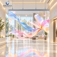 Mur vidéo LED transparent COB P10.4 de forme personnalisée, écran de film holographique flexible sans soudure, affichage sur façade en verre