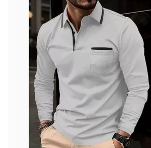 Kemeja Pria Bisnis Kasual Lengan Panjang Bahan Jersey Ramah Lingkungan Bernapas Nyaman Motif Huruf Poliester/Katun 180g - Product Image 4