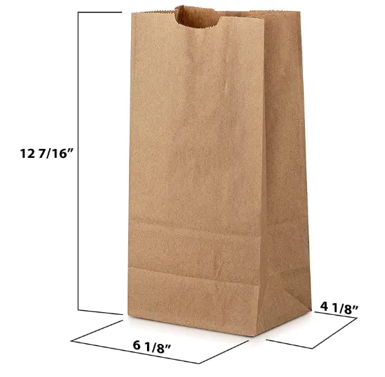 Sancai 8 एलबीएस। क्षमता, भूरे रंग के कागज बैग के लिए एकदम सही शॉपिंग, भंडारण, छोटे कचरा डिब्बे Sancai पेपर बैग