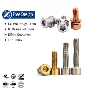 สกรูหัวจม Din912 A2และ M2-M12 A4สแตนเลสสตีลแบบเรียบสลักเกลียวสกรูหัวจมไทเทเนียม304 316 TC4 - Product Image 1