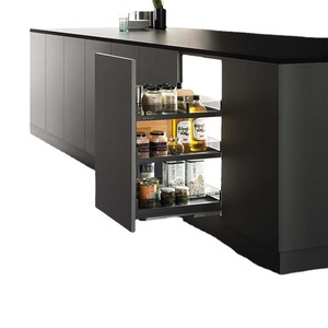 Cesta para condimentos Uniopper de montaje lateral en gabinete con amortiguador tipo cajón, de cristal negro oblongo, fácil de limpiar - Product Image 4