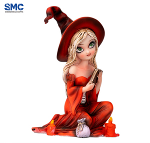 Figurine d'art artisanal en résine SMC Red Witch, sculpture durable, résistante aux chocs, élégante, décoration d'intérieur - Product Image 1