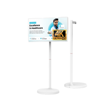 Écran intelligent portable d'extérieur 4K de 32 pouces avec écran tactile capacitif 10 points, support en plastique, pour la vente au détail et les services en libre-service